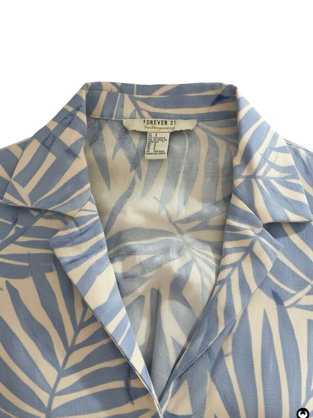 Light Blue and blush Palm Leaf Dress Size Small - Picture 4 of 5